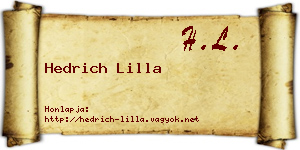 Hedrich Lilla névjegykártya